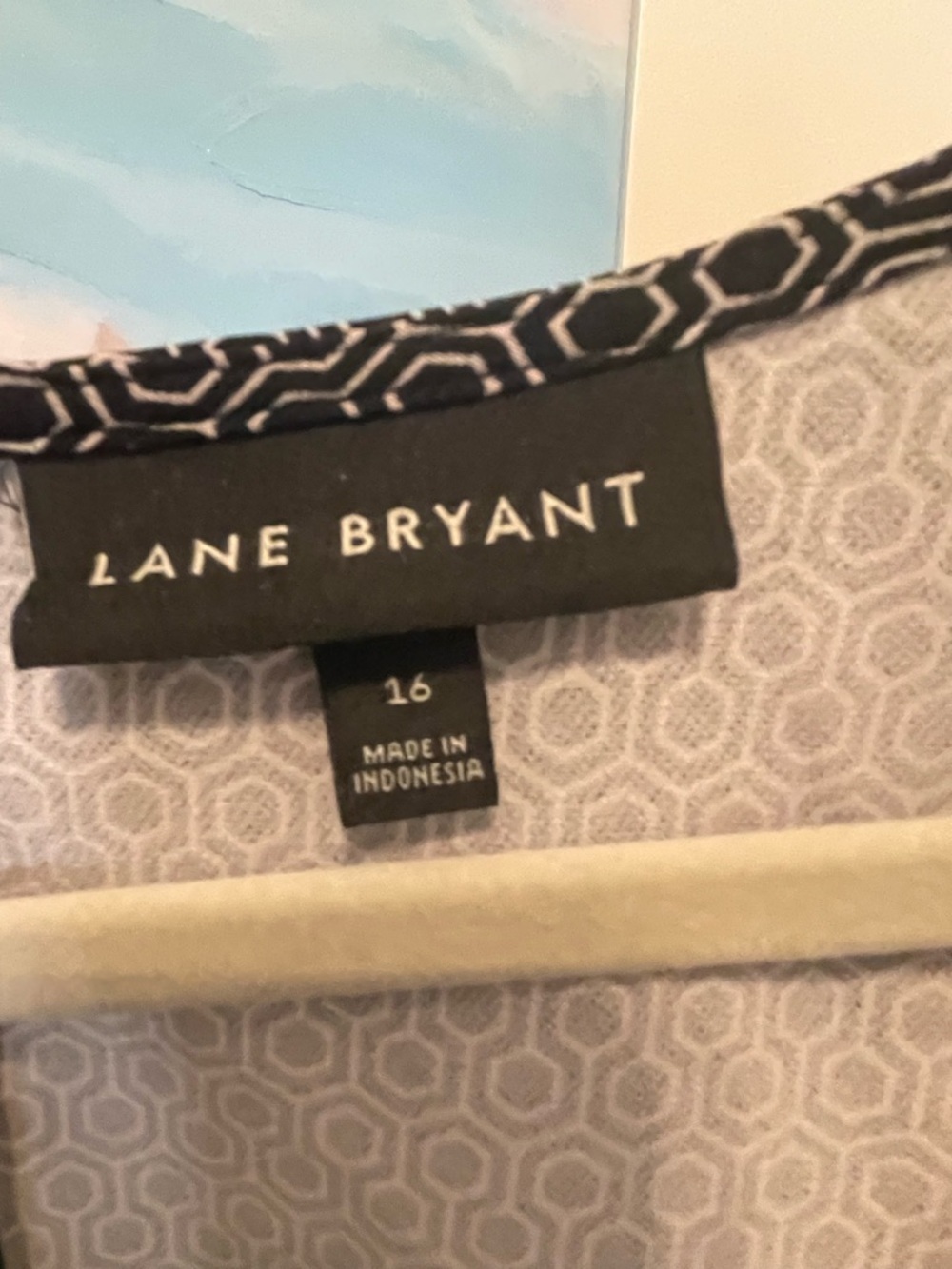 Lane Bryant‎ Black & White Geometric Tie-Waist Tunic size 16 - Picture 5 of 6